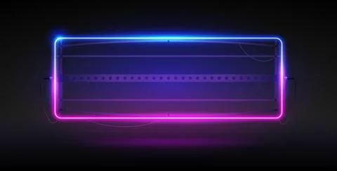 Glowing Neon Rectangle Frame Stock Illustration