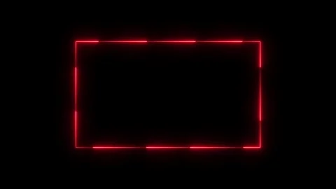 Glowing neon rectangle frame line and black background. Stock Footage 297831603
