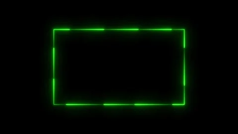 Glowing neon rectangle frame line and black background. Stock Footage 297831622