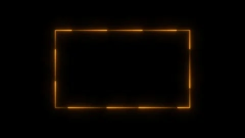 Glowing neon rectangle frame line and black background. Stock Footage 297831638