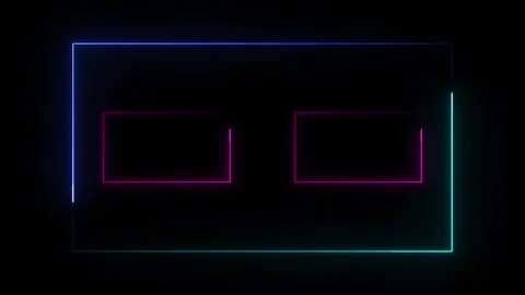 Glowing neon rectangle frame line seamless looping animation Vídeo Stock 332583615