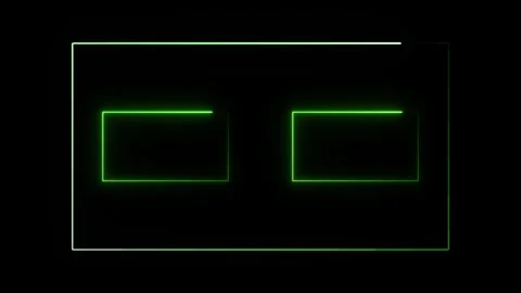 Glowing neon rectangle frame line seamless looping animation Video stock 332583622