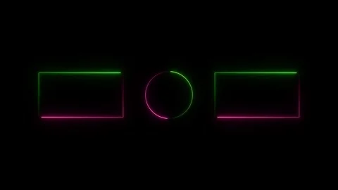 Glowing neon rectangle frame line seamless looping animation Stock Footage 332583623