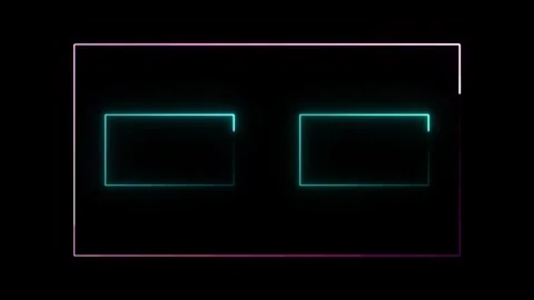 Glowing neon rectangle frame line seamless looping animation Stock Footage 332583628