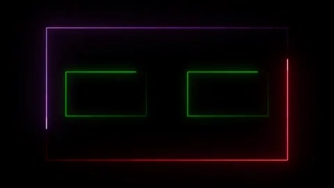 Glowing neon rectangle frame line seamless looping animation Video stock 332583630