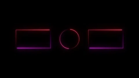 Glowing neon rectangle frame line seamless looping animation Stock Footage 332583631