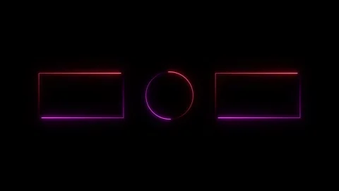 Glowing neon rectangle frame line seamless looping animation Stock Footage 332583635