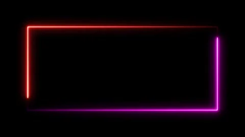 Glowing neon rectangle picture frame line animation. Stock Footage 291946037