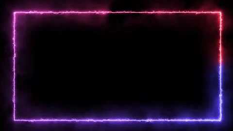 Glowing Neon Rectangle With Red And Purple Electric Light Stock Footage 318213447