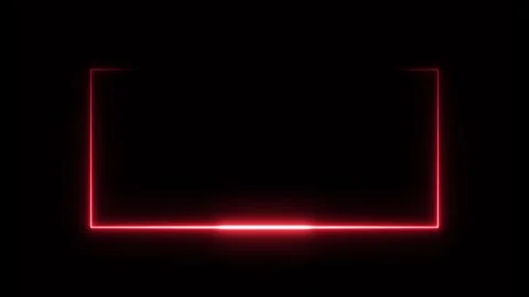 Glowing neon rectangles border frame animation isolated on black background Stock Footage 321197837