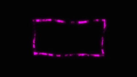Glowing Neon Rectangles Forming Animated Digital UI Elements on Black Backg.. Video stock 341720441