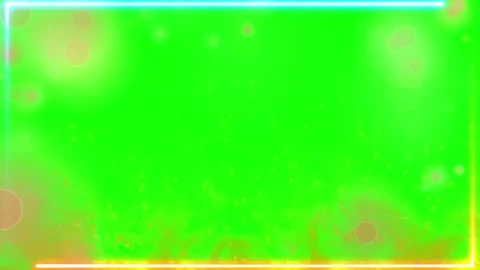 Glowing neon rectangles on green background with bokeh effect Stock Footage 337450238