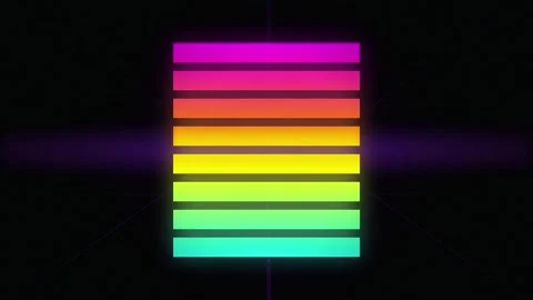 Glowing neon rectangular bars stack seamless loop motion background Stock Footage 345182841
