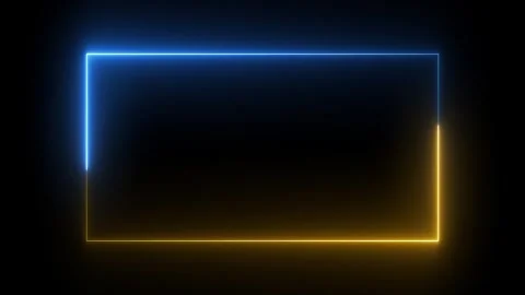 Glowing neon rectangular frame animation. Neon rectangle frame loop backgro.. Stock Footage 331653596