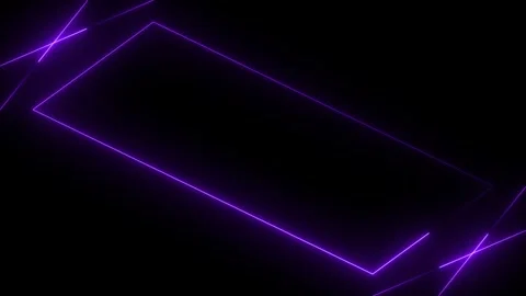 Glowing neon rectangular HUD frame animation. Neon purple empty rectangular.. Vídeos de archivo 335949453