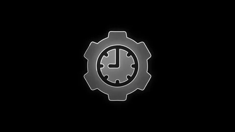 Glowing neon red color clock animation icon stopwatch alarm clock wall cloc.. Stock Footage 299566500