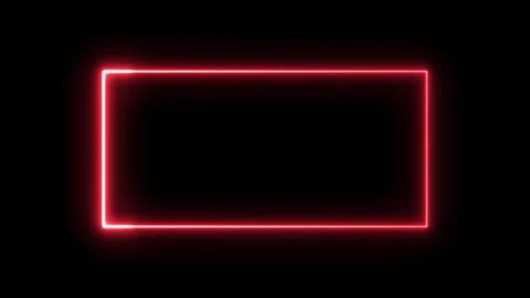 Glowing neon red rectangle frame animation isolated on black background Видео 328986223