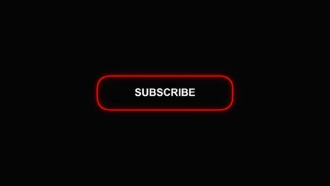 Glowing neon red subscribe button for web channel content design video Stock Footage 343874536