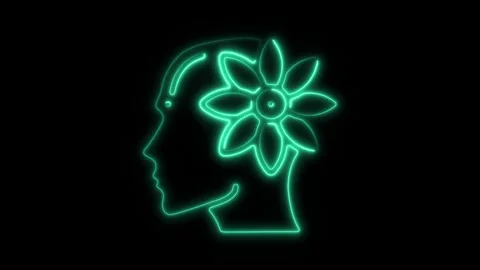 Glowing neon relax icon isolated on black background. HD Video motion graph.. Stock Footage 304172619