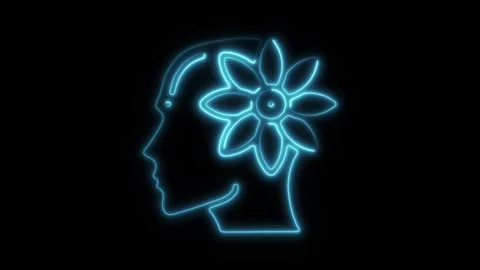 Glowing neon relax icon isolated on black background. HD Video motion graph.. Stock Footage 304172623