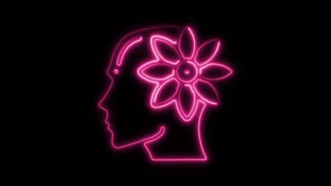 Glowing neon relax icon isolated on black background. HD Video motion graph.. Stock Footage 304172629