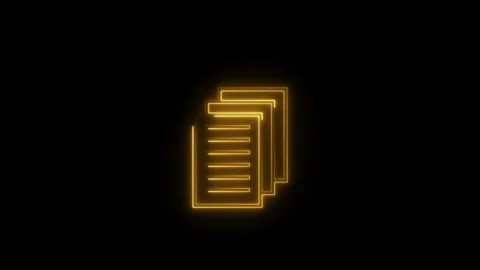 Glowing neon representation of a stack of paper or a document.a sheet with .. Stock Footage 310180098