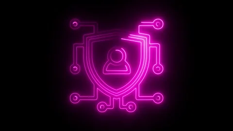 Glowing neon responsibility icon isolated on black background. HD Video mot.. Stock Footage 314641971