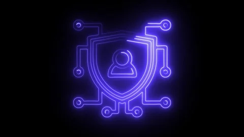 Glowing neon responsibility icon isolated on black background. HD Video mot.. Stock Footage 314641978