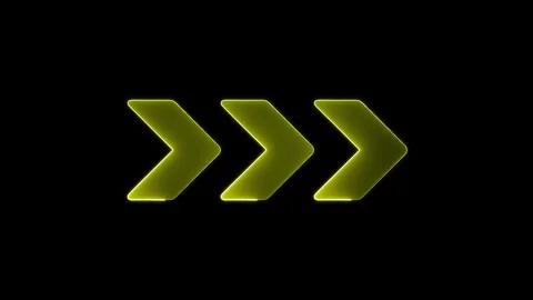 Glowing neon right arrow. road sign. road map. Stock Footage 303553534