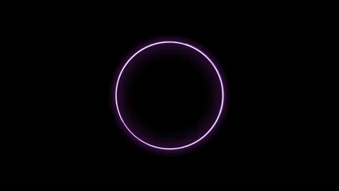 Glowing Neon Ring Against Dark Backdrop Stock Footage 327625914
