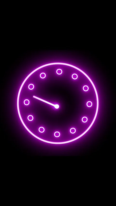 Glowing neon ring with animated moving pointer on black vertical video. Ill.. Video stock 317216167