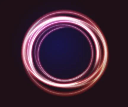 Glowing neon ring. Sparkle on the dark background. Stock Illustration