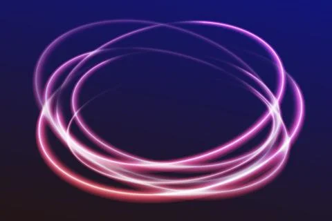 Glowing neon ring. Sparkle on the dark background. 库存插图