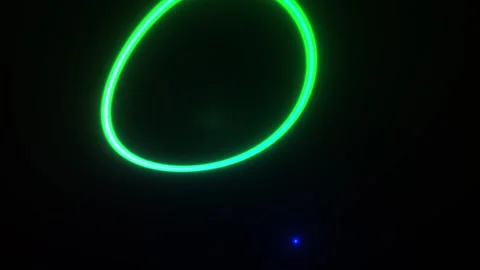 Glowing neon rings in different colors on black background. Video stock 337470119
