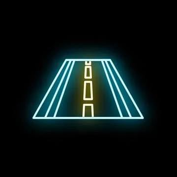 Glowing neon road icon representing future progress Stock Illustration