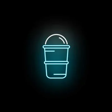 Glowing neon roll on deodorant icon on black background Stock Illustration