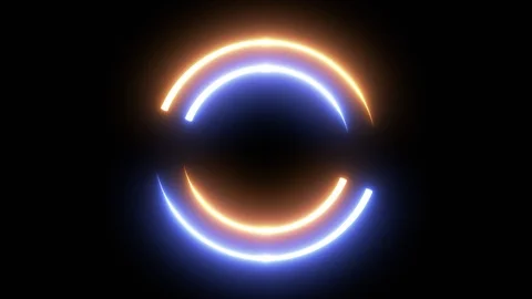 Glowing Neon Rotating Circles. Stock-Footage 121945417