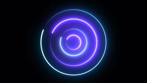 Glowing Neon Rotating Circles. Stock Footage 121976317