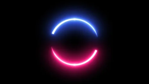 Glowing Neon Rotating Circles. Stock Footage 122697395