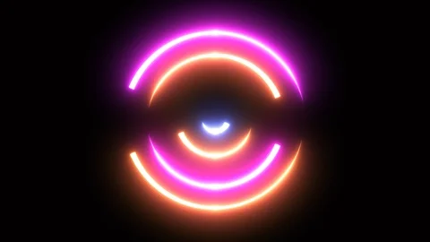 Glowing Neon Rotating Circles. Stock Footage 122697694