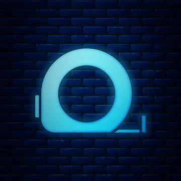 Glowing neon Roulette construction icon isolated on brick wall background. Ta Stock Illustration