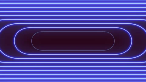 Glowing neon rounded rectangle frames on dark background, seamless motion Stock Footage 330088053