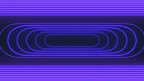 Glowing neon rounded rectangle tunnel background with purple and blue light Vídeos de archivo 333189228