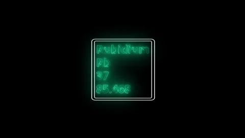 Glowing neon Rubidium element animation. Neon Rubidium element animated on .. Video stock 341675758