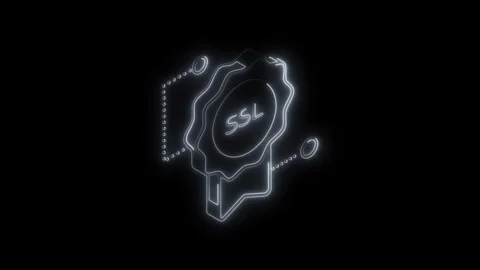 Glowing neon S L certificate icon with futuristic circuit elements and abst.. Stock Footage 314703221