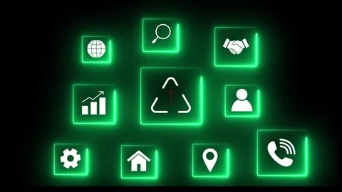 Glowing neon scam alert concept animation isolated on black background Stock Footage 328002237