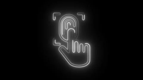 Glowing neon scan icon isolated on black background. HD Video motion graphi.. Stock Footage 304120469