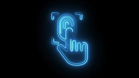 Glowing neon scan icon isolated on black background. HD Video motion graphi.. Stock Footage 304120475