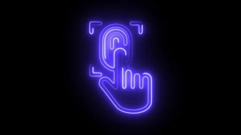Glowing neon scan icon isolated on black background. HD Video motion graphi.. Stock Footage 304120517