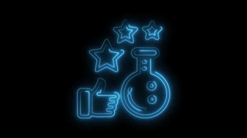 Glowing neon science research validation with thumb up and stars isolated o.. Stock Footage 309292271